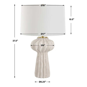   Modern European furniture - White Ridged Porcelain Table Lamp - www.oroa.com | Oroa.com