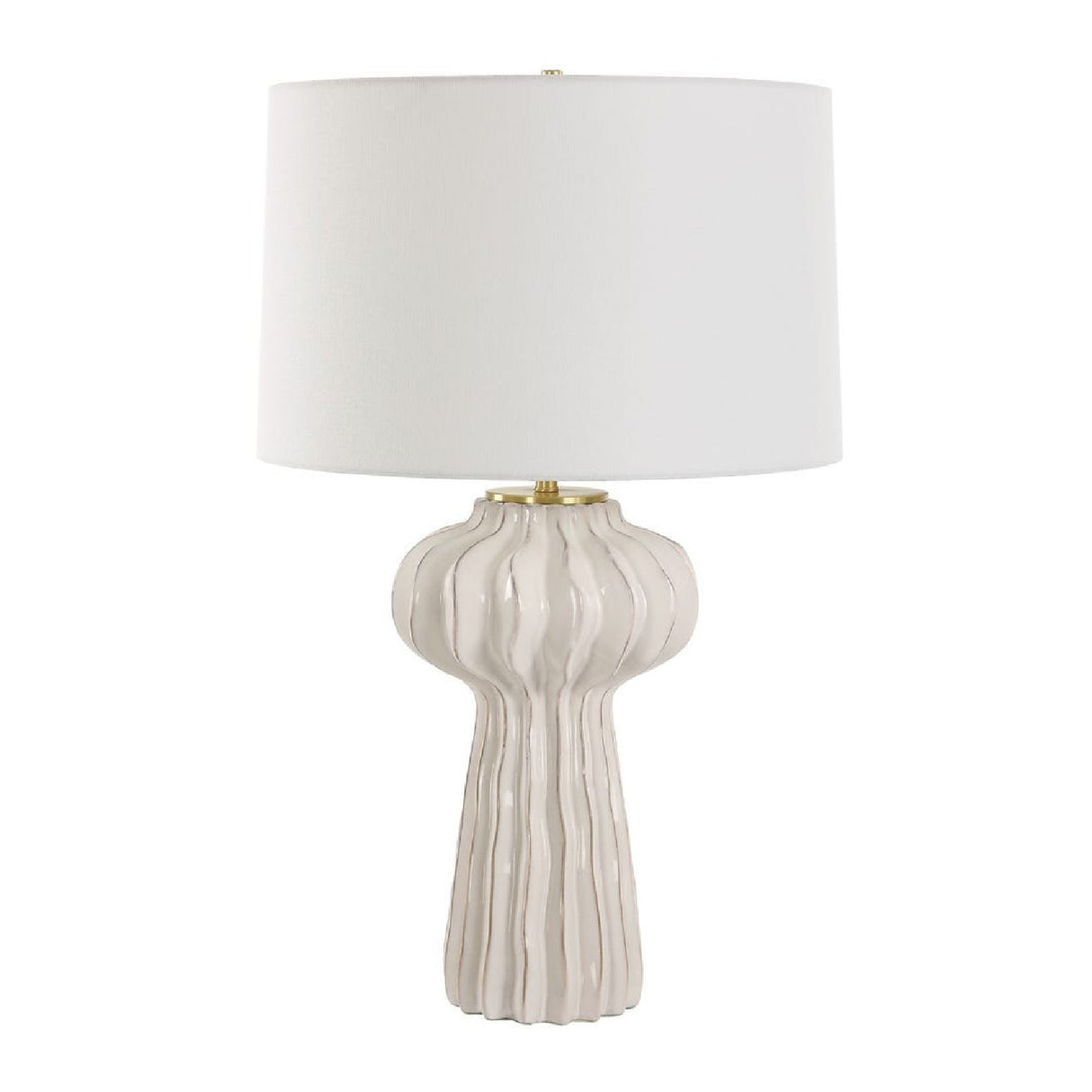   Modern European furniture - White Ridged Porcelain Table Lamp - www.oroa.com | Oroa.com