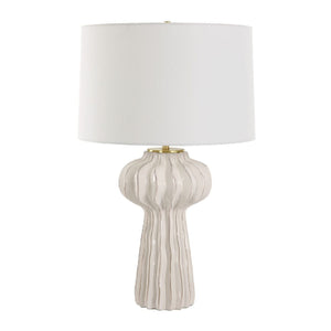   Modern European furniture - White Ridged Porcelain Table Lamp - www.oroa.com | Oroa.com
