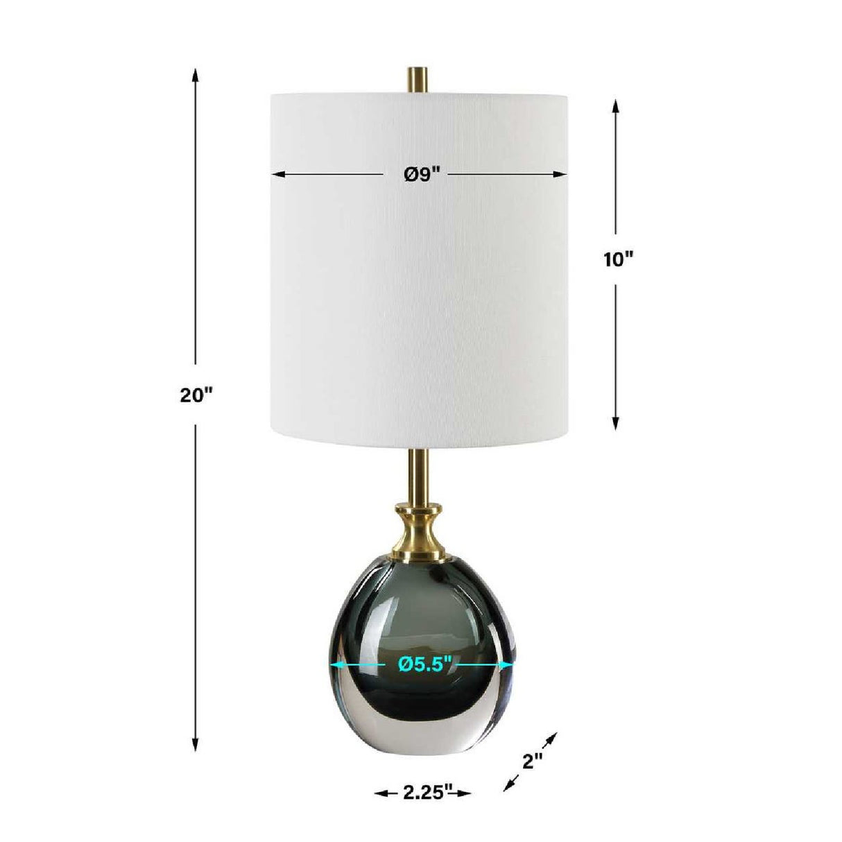   Modern European furniture - Smoky Blue Glass Buffet Lamp - www.oroa.com | Oroa.com