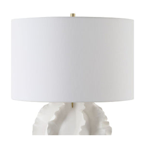   Ruffled White Ceramic Table Lamp | Oroa.com