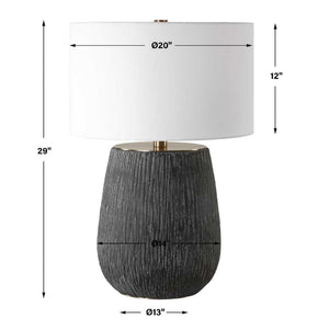   Black Textured Concrete Table Lamp | Oroa.com