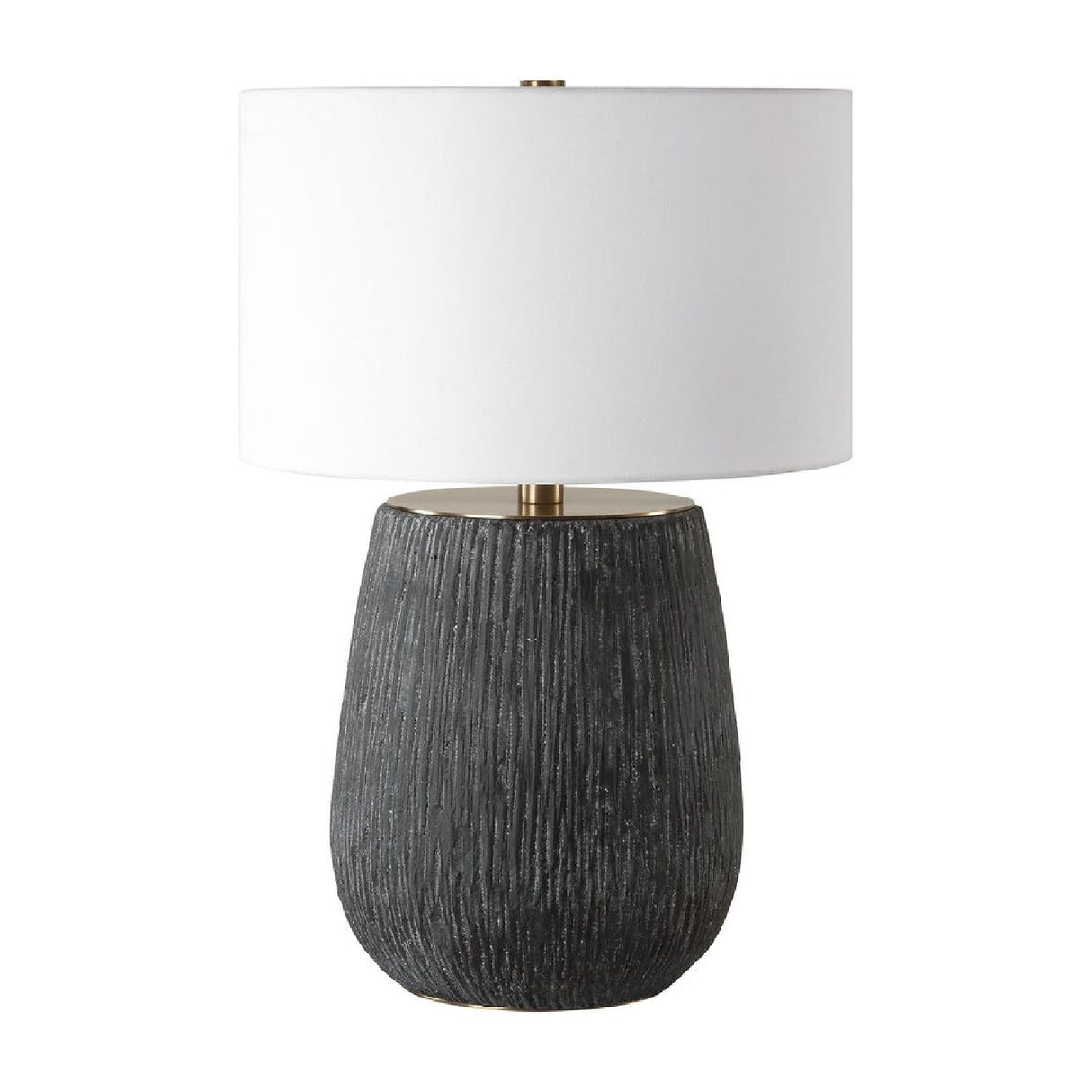   Black Textured Concrete Table Lamp | Oroa.com