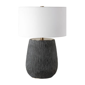   Black Textured Concrete Table Lamp | Oroa.com