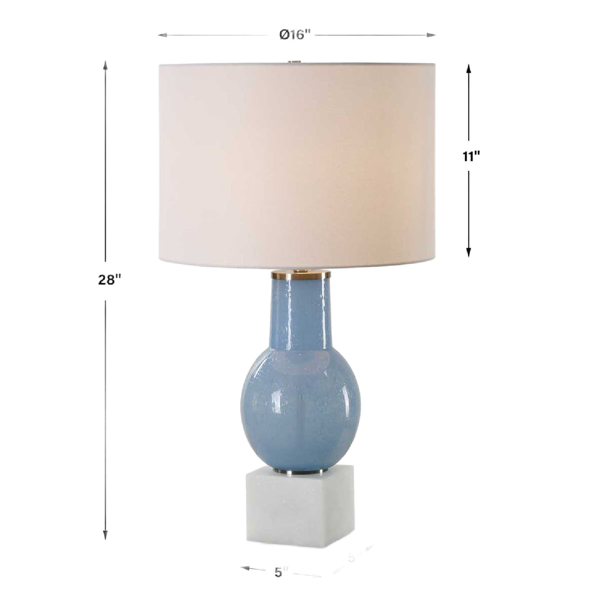   Seeded Blue Glass Table Lamp | Oroa.com