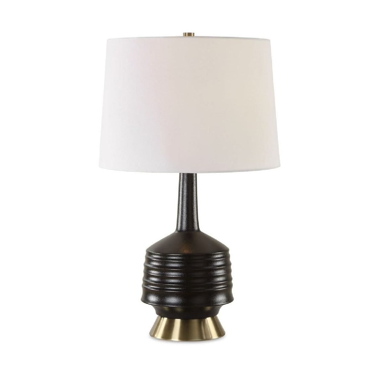   Black Ribbed Ceramic Table Lamp | Oroa.com