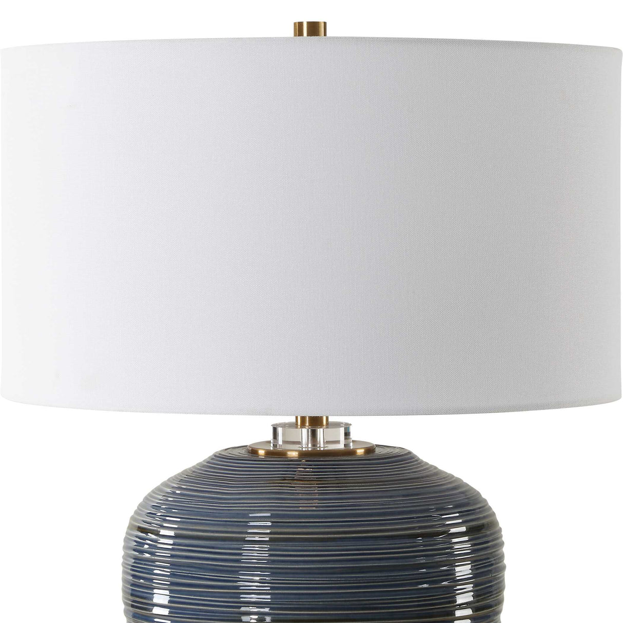   Ribbed Blue Ceramic Table Lamp | Oroa.com