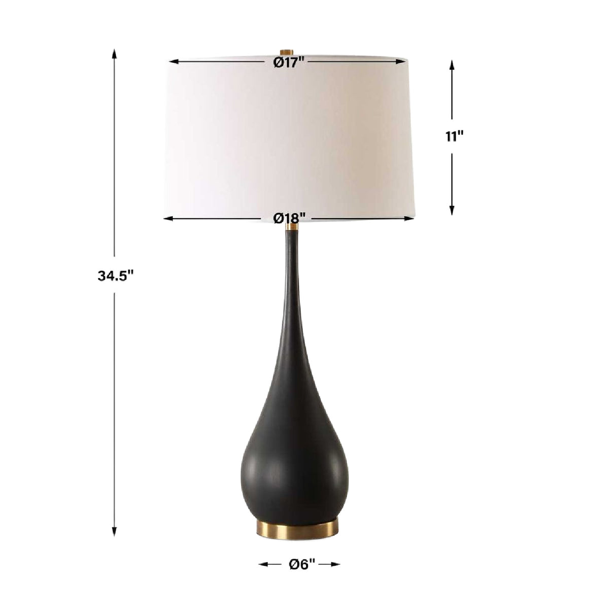   Modern European furniture - Black Teardrop-Shaped Table Lamp - www.oroa.com | Oroa.com