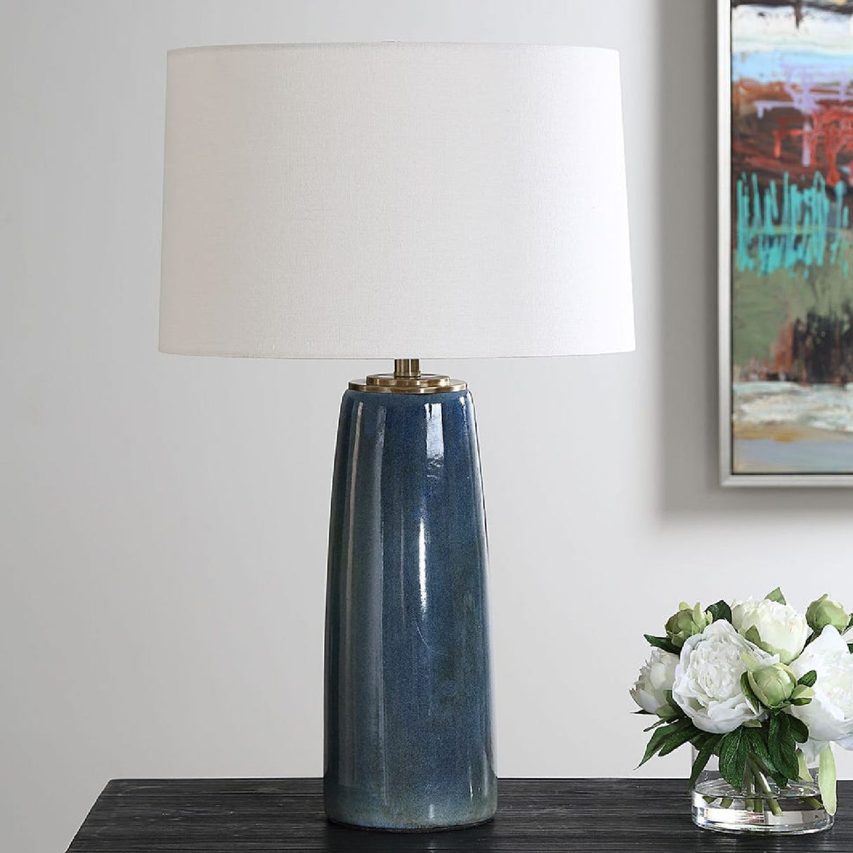   Modern European furniture - Blue Ceramic Table Lamp - www.oroa.com | Oroa.com