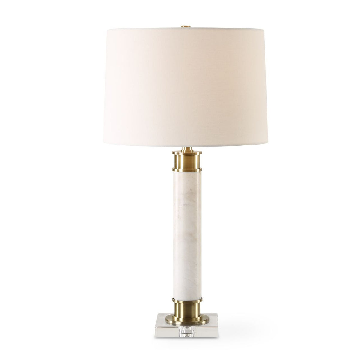   White Marble & Brass Table Lamp | Oroa.com