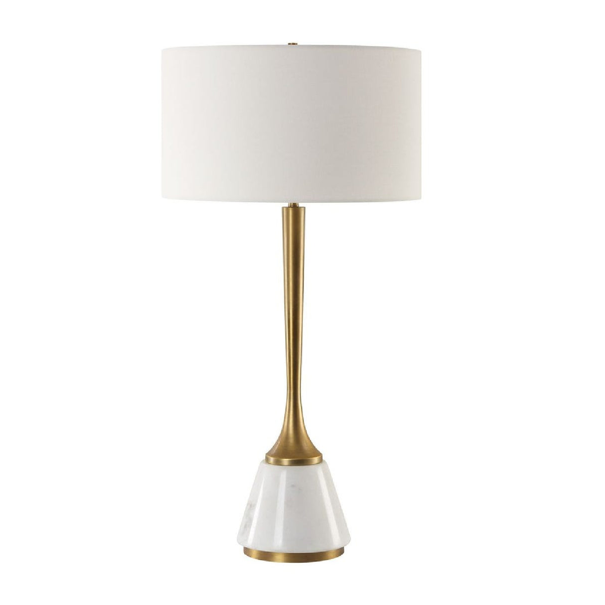   White Marble & Brass Table Lamp | Oroa.com