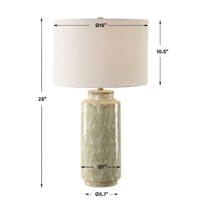   Modern European furniture - Patterned Cream Ceramic Table Lamp - www.oroa.com | Oroa.com