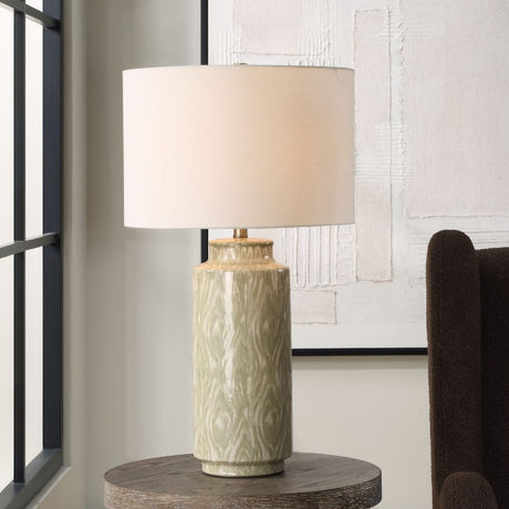   Modern European furniture - Patterned Cream Ceramic Table Lamp - www.oroa.com | Oroa.com
