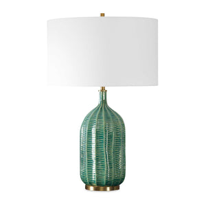   Green Ceramic Scalloped Table Lamp | Oroa.com