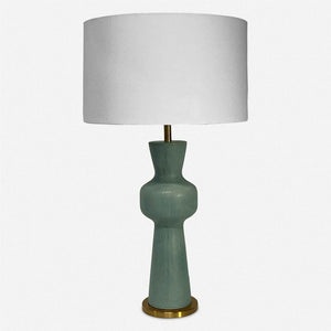   Modern European furniture - Green Ceramic Linen Table Lamp - www.oroa.com | Oroa.com