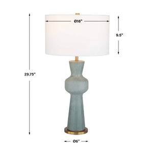   Modern European furniture - Green Ceramic Linen Table Lamp - www.oroa.com | Oroa.com