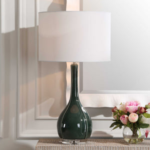   Green Ceramic Fluted Table Lamp | Oroa.com