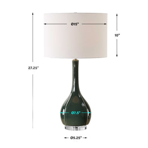   Green Ceramic Fluted Table Lamp | Oroa.com
