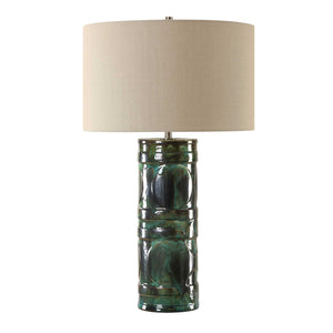  Green Glazed Ceramic Table Lamp | Oroa.com