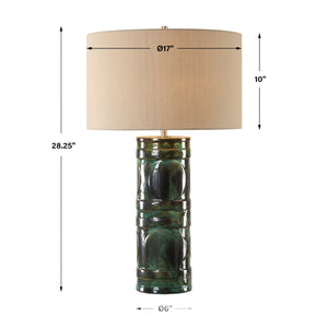   Green Glazed Ceramic Table Lamp | Oroa.com