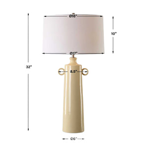   Crackled Yellow Ceramic Table Lamp | Oroa.com