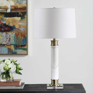   White Marble Column Table Lamp | Oroa.com