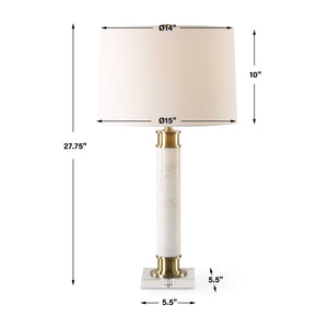   White Marble Column Table Lamp | Oroa.com