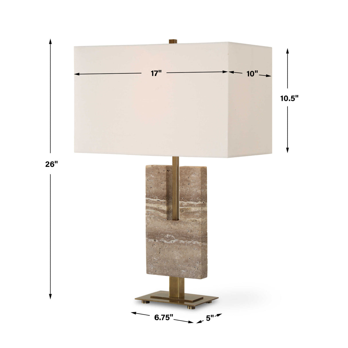   U-Shaped Travertine Table Lamp | Oroa.com