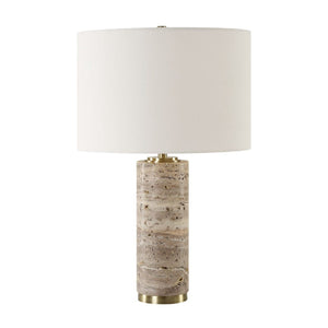   Modern European furniture - Honed Travertine Table Lamp - www.oroa.com | Oroa.com
