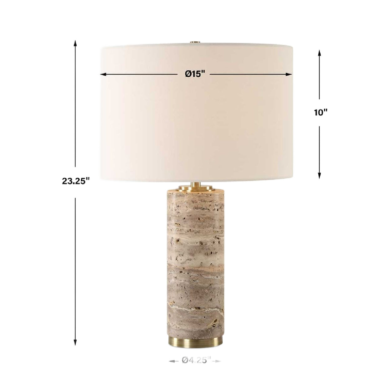   Modern European furniture - Honed Travertine Table Lamp - www.oroa.com | Oroa.com