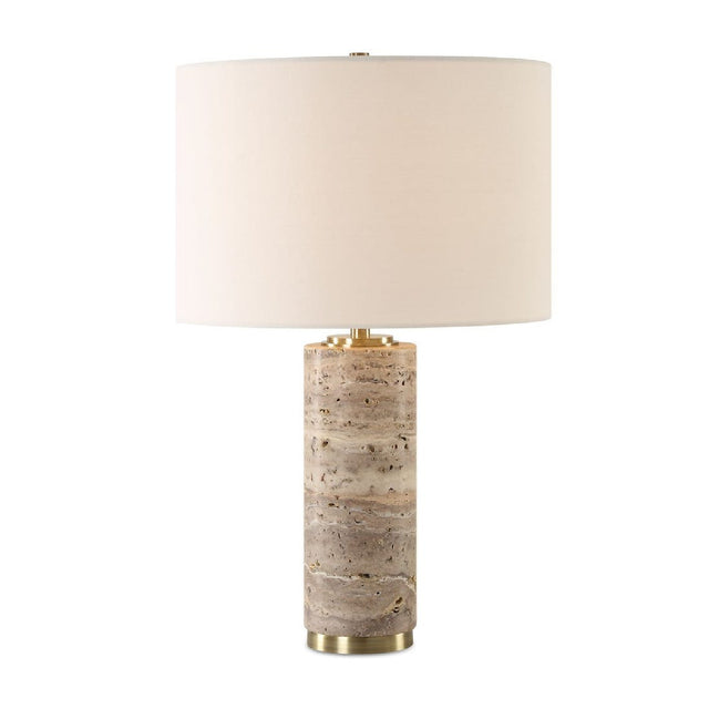 Modern European furniture - Honed Travertine Table Lamp - www.oroa.com