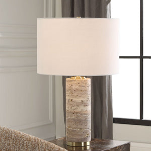   Modern European furniture - Honed Travertine Table Lamp - www.oroa.com | Oroa.com