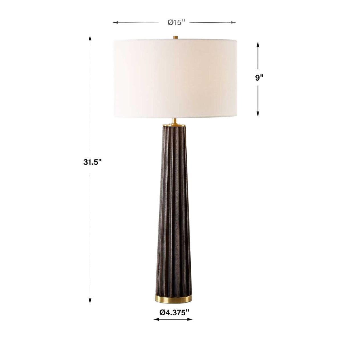   Modern European furniture - Scalloped Dark Oak Table Lamp - www.oroa.com | Oroa.com