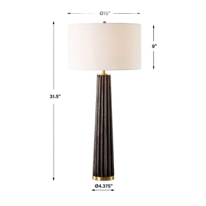   Modern European furniture - Scalloped Dark Oak Table Lamp - www.oroa.com | Oroa.com