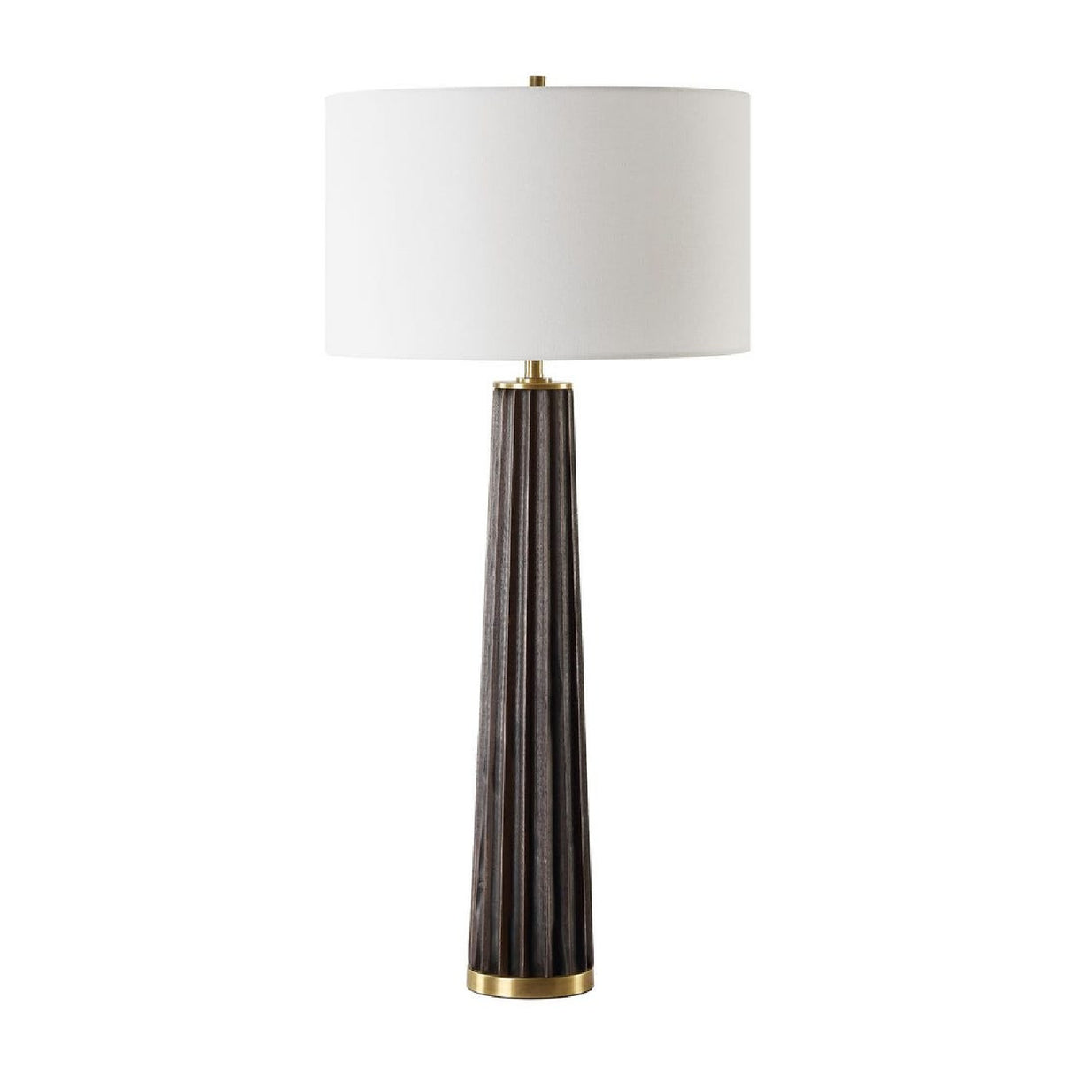   Modern European furniture - Scalloped Dark Oak Table Lamp - www.oroa.com | Oroa.com