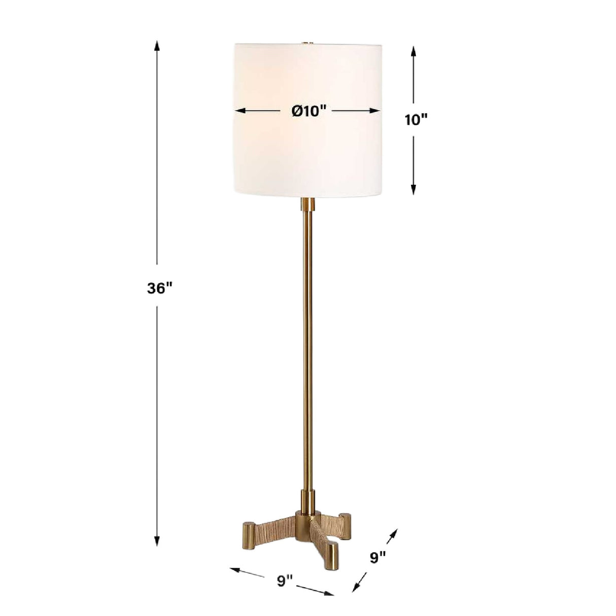   Gold Metal Base Buffet Lamp | Oroa.com