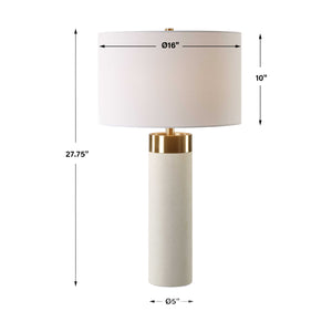   Cylindrical White Shagreen Table Lamp | Oroa.com