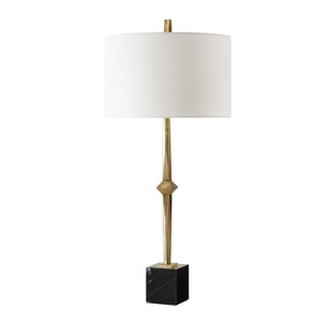   Round White Linen Table Lamp | Oroa.com