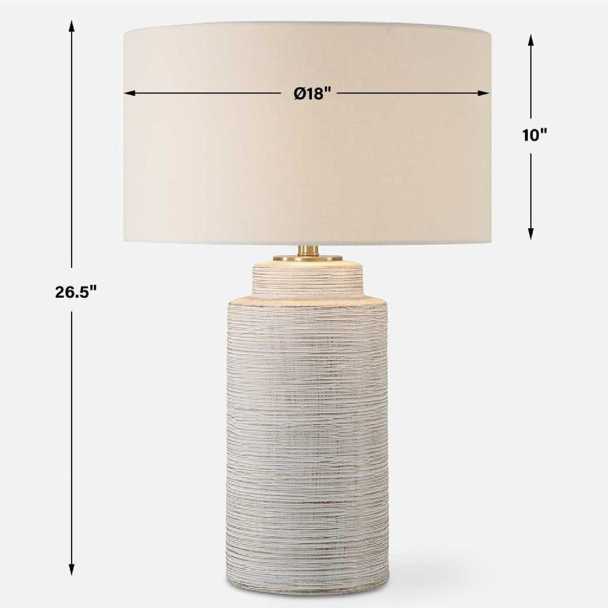   Modern European furniture - Ribbed White Ceramic Table Lamp - www.oroa.com | Oroa.com
