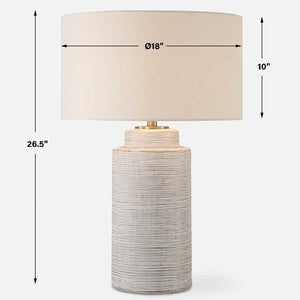   Modern European furniture - Ribbed White Ceramic Table Lamp - www.oroa.com | Oroa.com