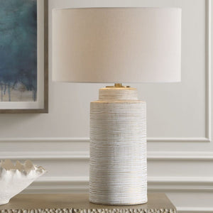   Modern European furniture - Ribbed White Ceramic Table Lamp - www.oroa.com | Oroa.com