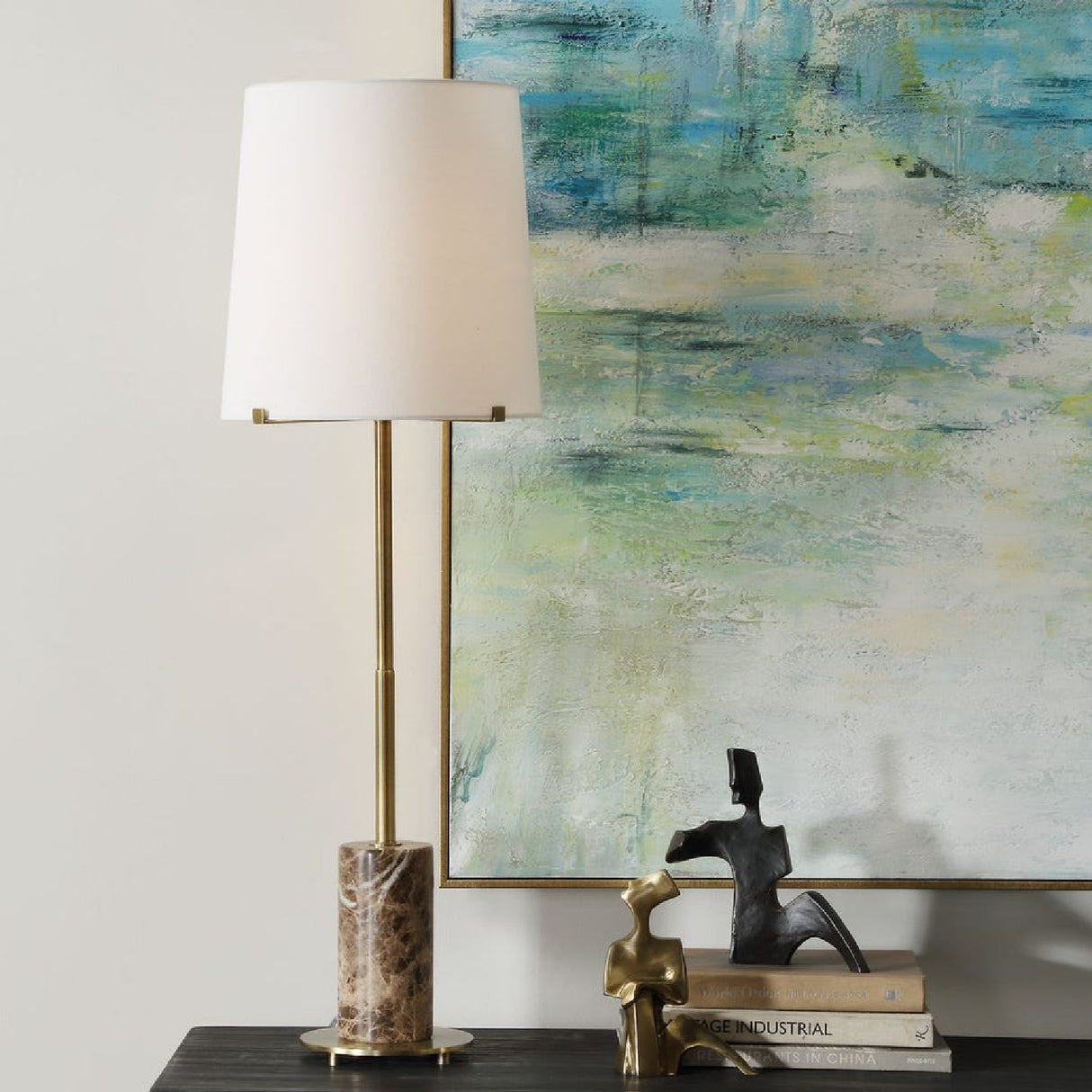   Brown Marble Buffet Lamp | Oroa.com