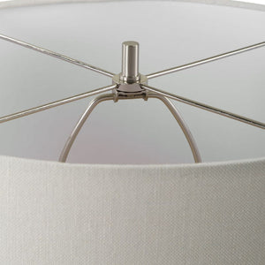   White Ceramic Linen Table Lamp | Oroa.com