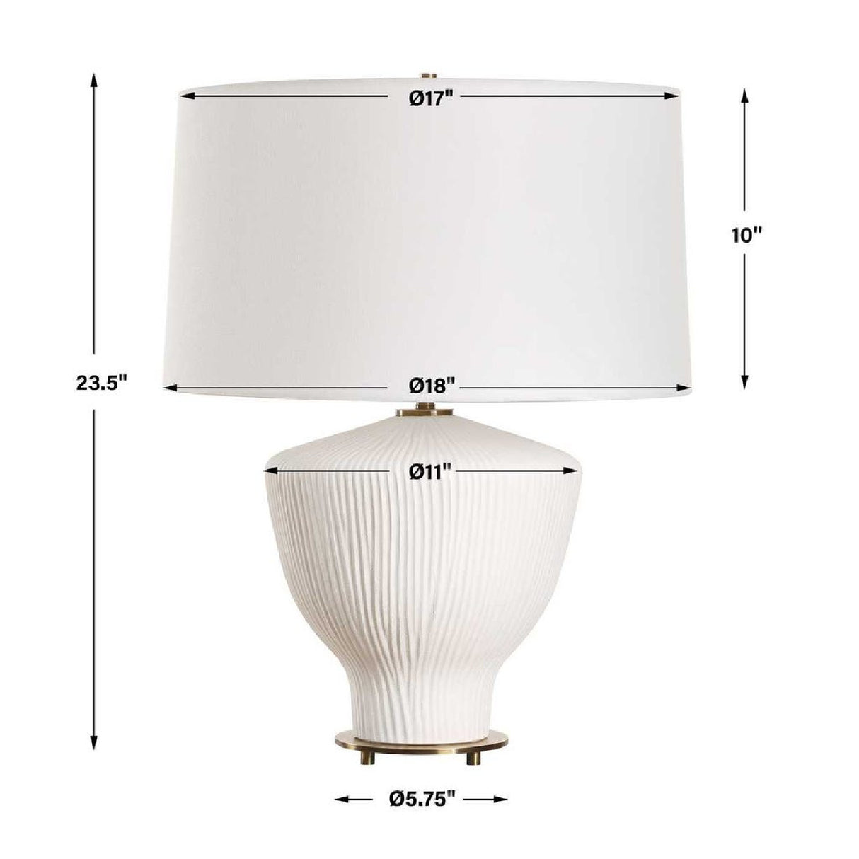   White Ribbed Ceramic Table Lamp | Oroa.com