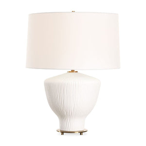   White Ribbed Ceramic Table Lamp | Oroa.com