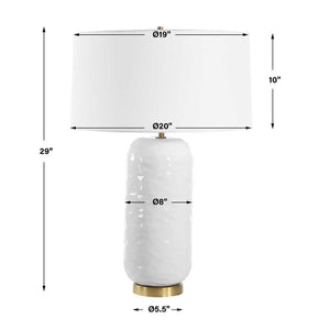   White Linen Drum Table Lamp | Oroa.com