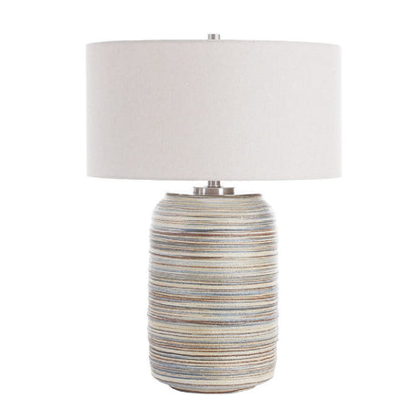   Modern European furniture - Earth-Toned Stripe Ceramic Table Lamp L - www.oroa.com | Oroa.com