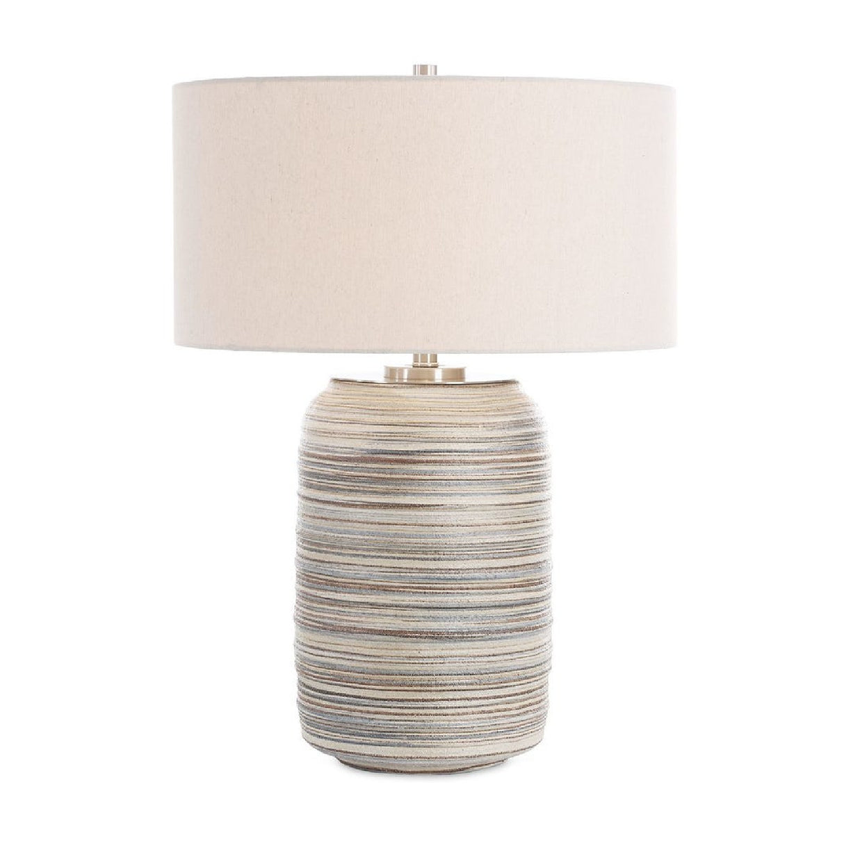   Modern European furniture - Earth-Toned Stripe Ceramic Table Lamp L - www.oroa.com | Oroa.com