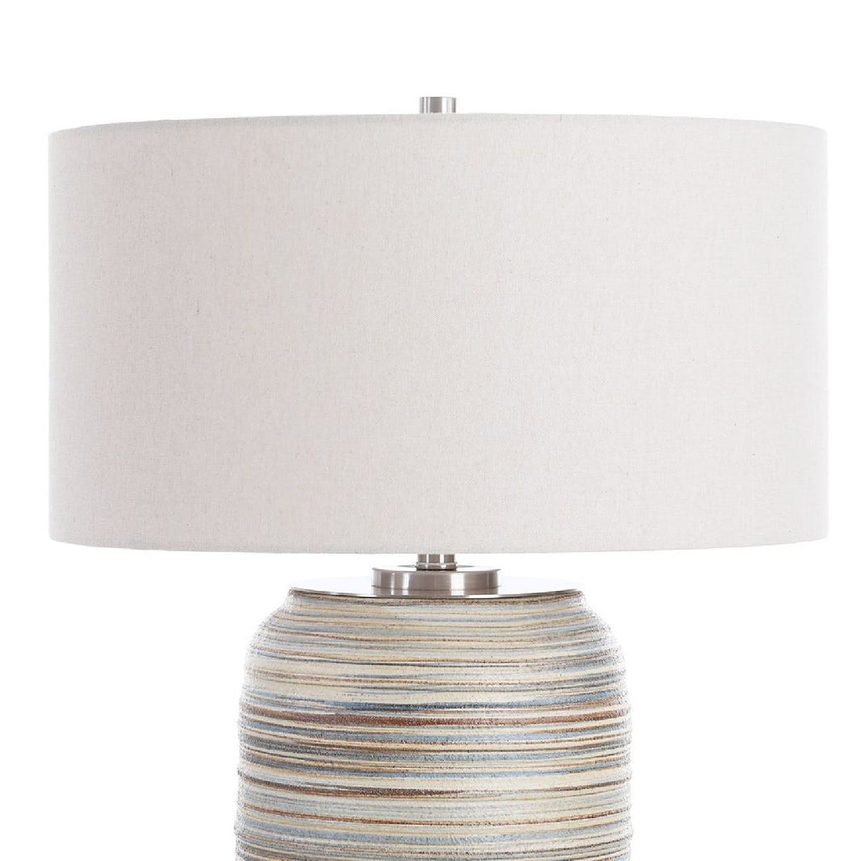  Modern European furniture - Earth-Toned Stripe Ceramic Table Lamp L - www.oroa.com | Oroa.com