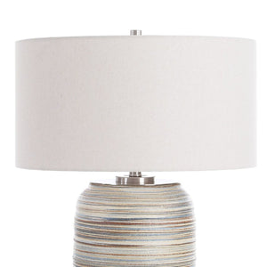   Modern European furniture - Earth-Toned Stripe Ceramic Table Lamp L - www.oroa.com | Oroa.com